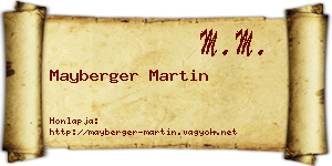 Mayberger Martin névjegykártya