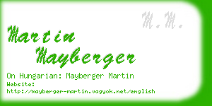 martin mayberger business card